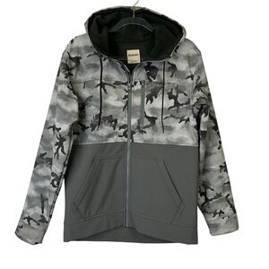 Simms Rogue Hoody Fishing Jacket Mens Small Gray Camo Full Zip Fleece